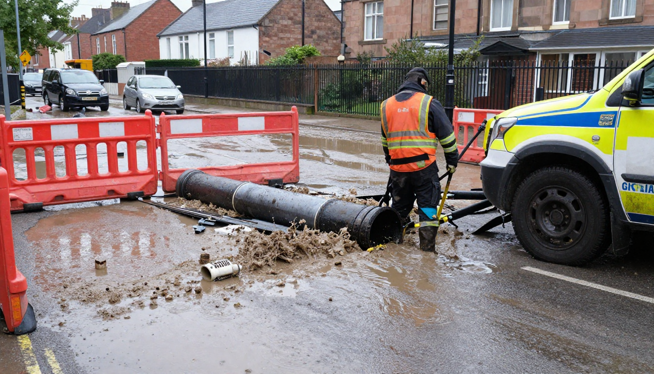 Glasgow water main break Shettleston Road